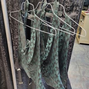 Raffinati Green Bundle Backless Vests and Ties